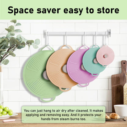 HomeCleanGoods™ FlexCover Dual-Handle Silicone Suction Lids