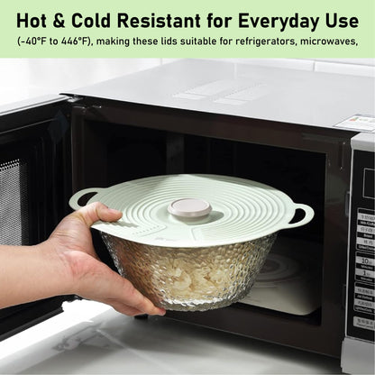 HomeCleanGoods™ FlexCover Dual-Handle Silicone Suction Lids