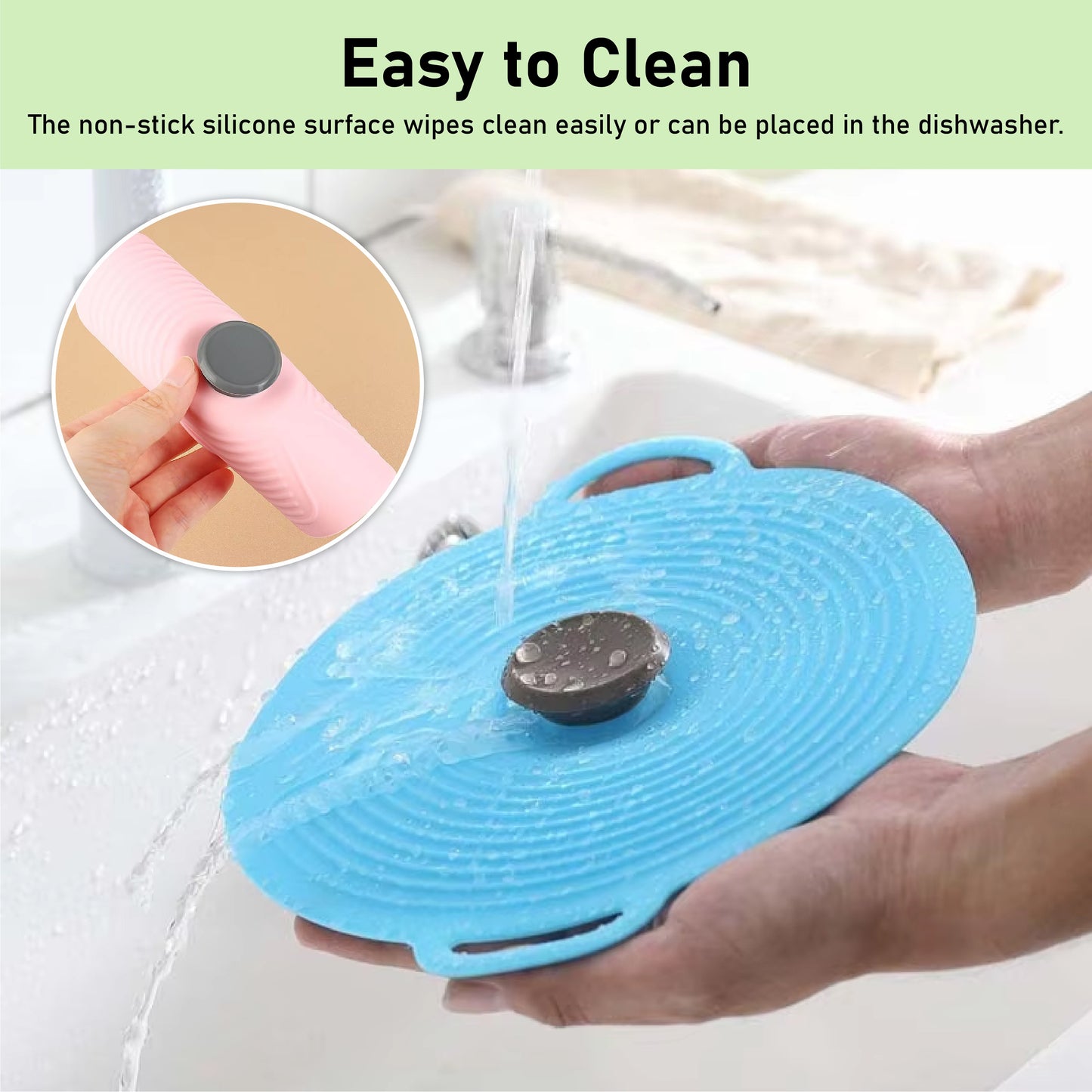 HomeCleanGoods™ FlexCover Dual-Handle Silicone Suction Lids