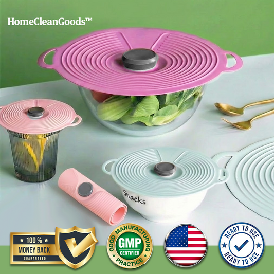 HomeCleanGoods™ FlexCover Dual-Handle Silicone Suction Lids