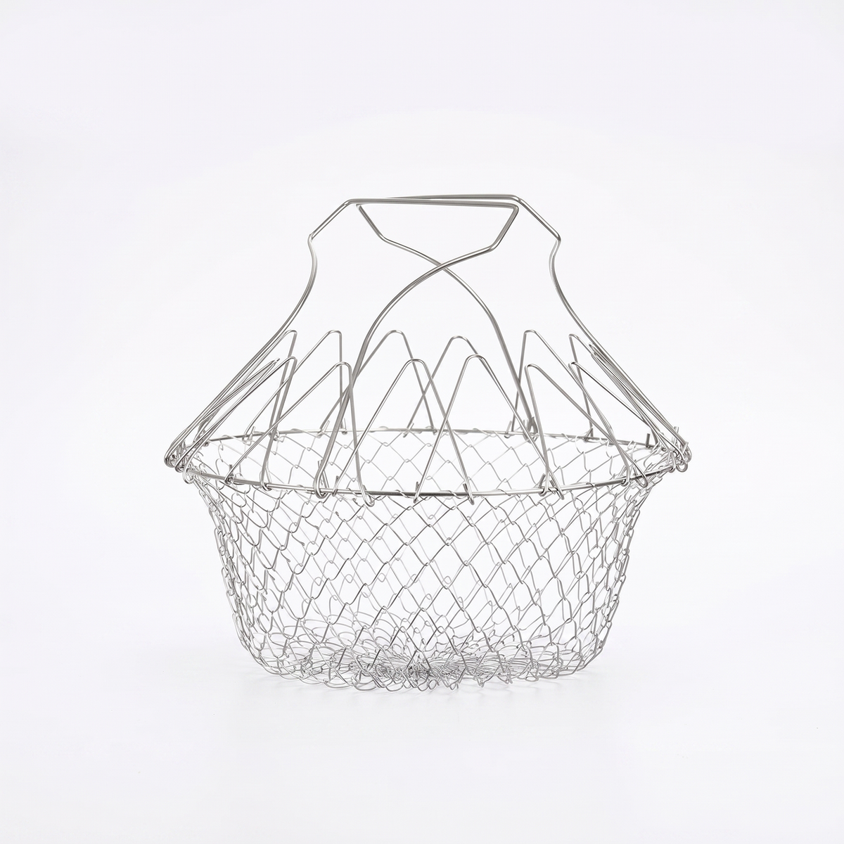 HomeCleanGoods™ FlexiCook Multi-Use Collapsible Fry & Strain Basket