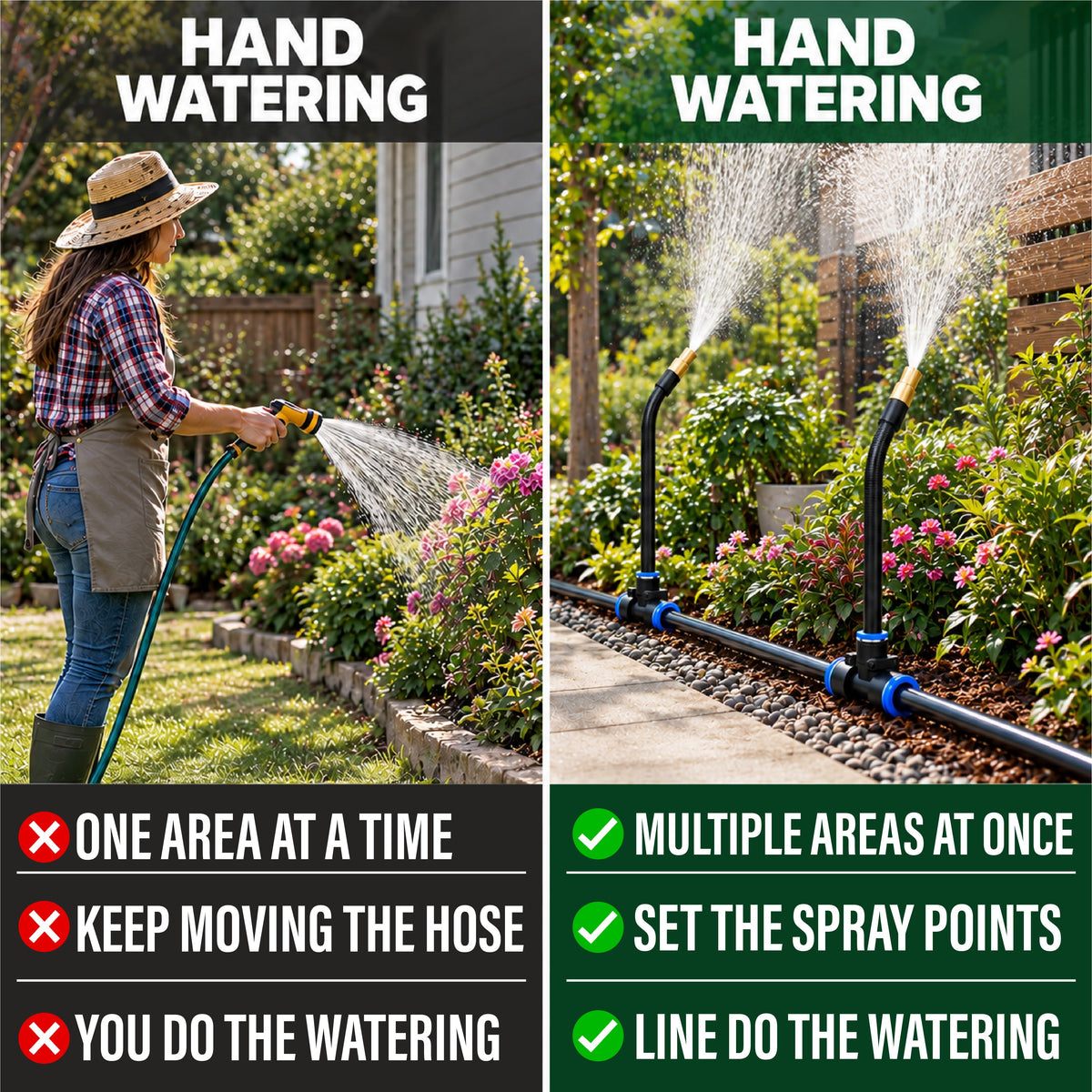 HomeCleanGoods™ FlexiSpray 360° Rotation Adjustable Garden Watering Kit