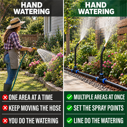 HomeCleanGoods™ FlexiSpray 360° Rotation Adjustable Garden Watering Kit
