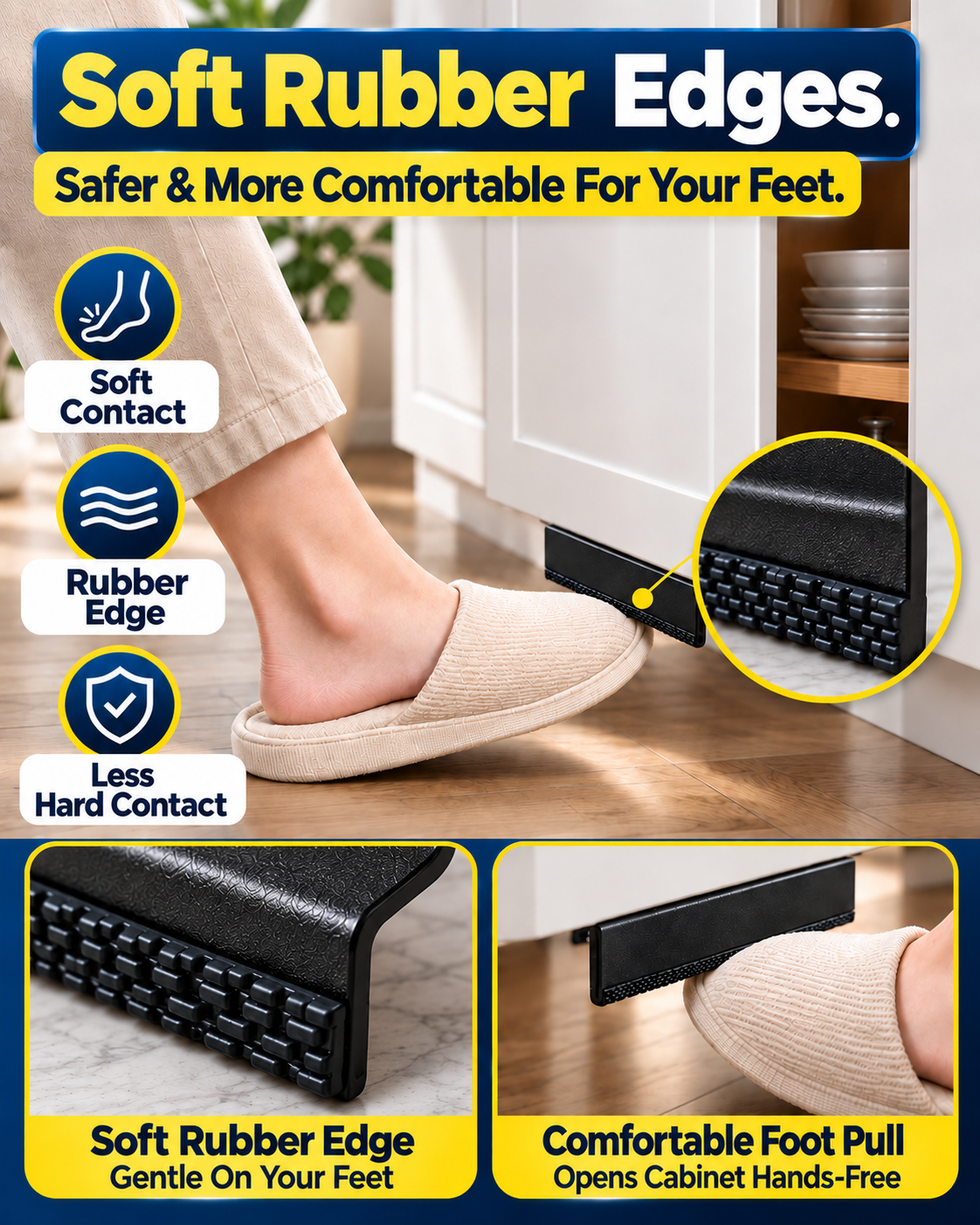 HomeCleanGoods™ FootPull Hands-Free Quick Cabinet Opener
