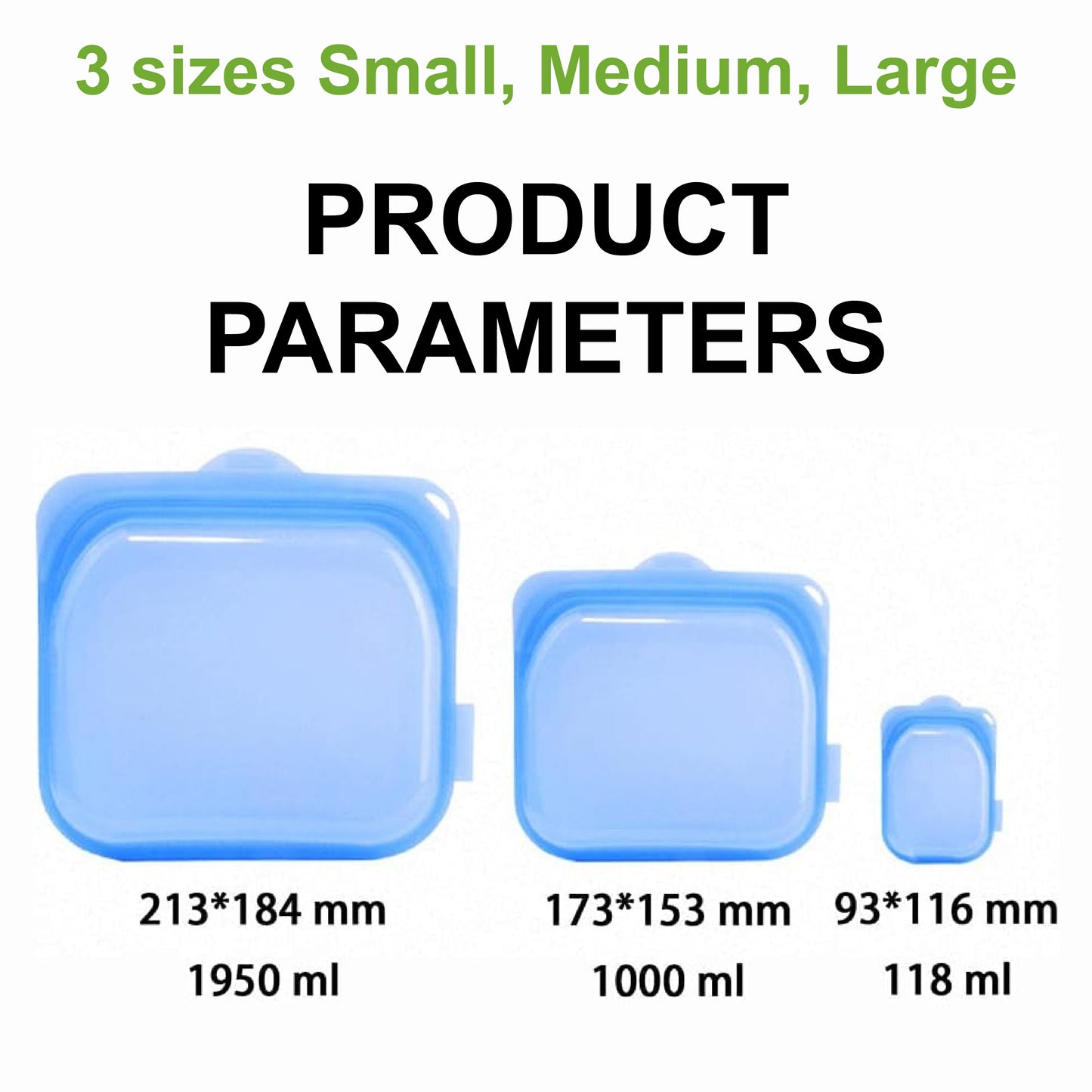 HomeCleanGoods™ FreshZip Reusable Silicone Storage Container