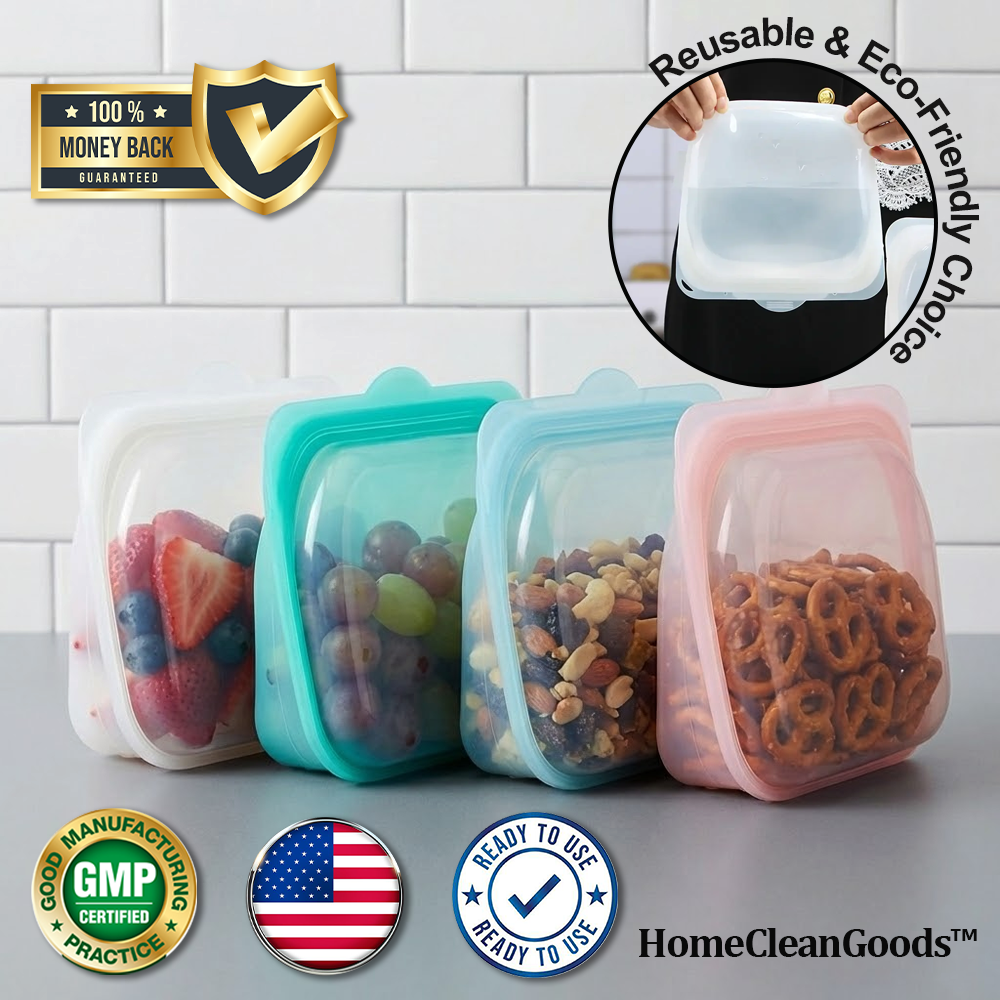 HomeCleanGoods™ FreshZip Reusable Silicone Storage Container