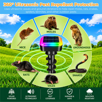 HomeCleanGoods™ GardenShield RGB Ultrasonic Pest Repeller