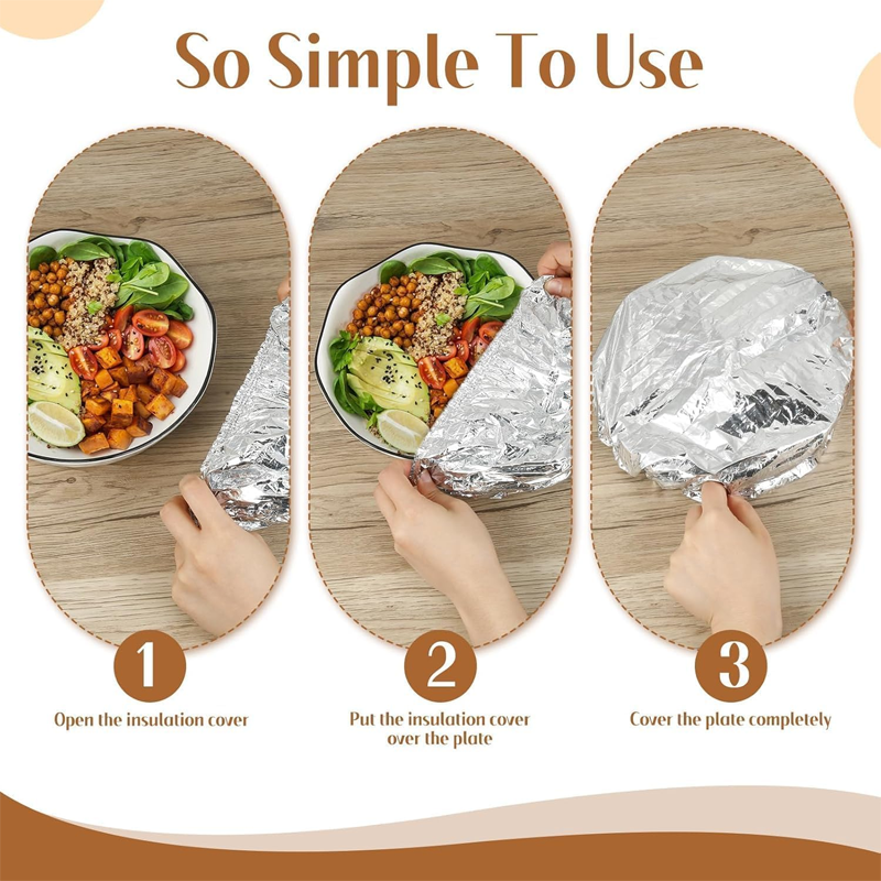 HomeCleanGoods™ Heat-Retaining Aluminum Reusable Food Covers