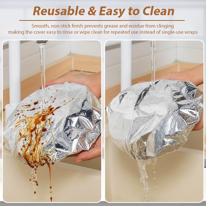 HomeCleanGoods™ Heat-Retaining Aluminum Reusable Food Covers