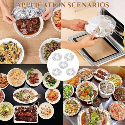 HomeCleanGoods™ Heat-Retaining Aluminum Reusable Food Covers