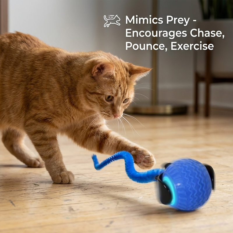 HomeCleanGoods™ KittyHunt AI Interactive Toy Ball