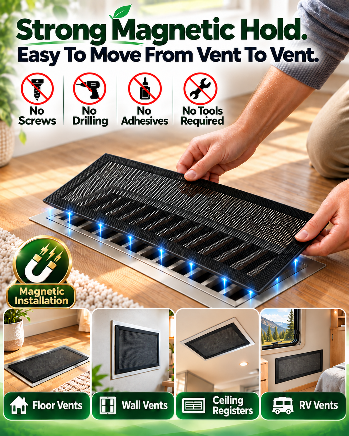HomeCleanGoods™ MagnaVent Washable Dust & Debris Mesh Guard