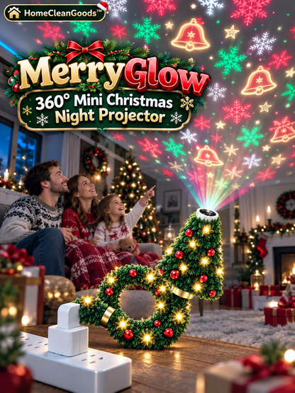 HomeCleanGoods™ MerryGlow 360° Mini Christmas Night Projector