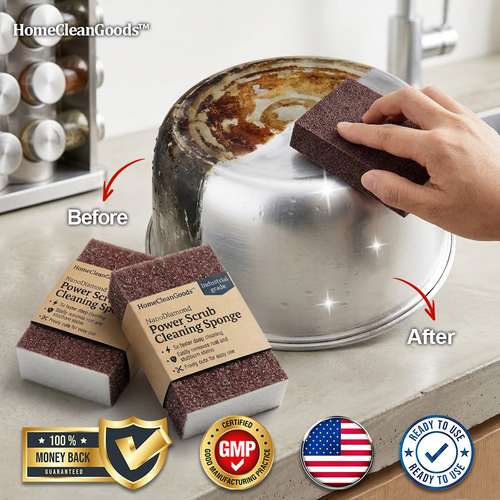 HomeCleanGoods™ NanoDiamond Power Scrub Cleaning Sponge
