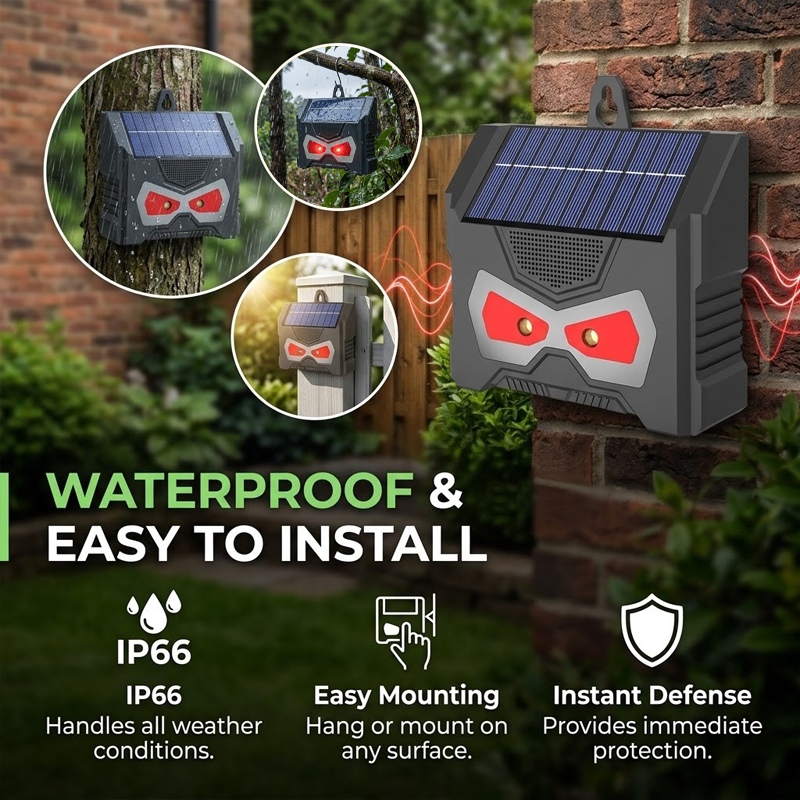 HomeCleanGoods™ NightEyes Solar Predator Ultrasonic Pest Repeller