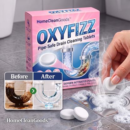 HomeCleanGoods™ OxyFizz Pipe-Safe Drain Cleaning Tablets