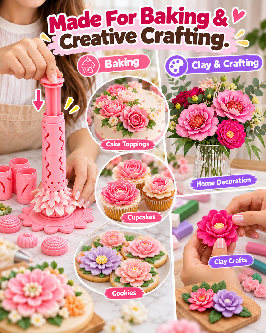 HomeCleanGoods™ PetalPop DIY Flower Press Shaping Kit