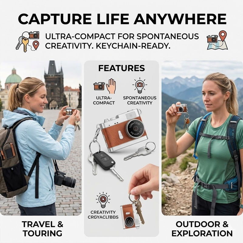 HomeCleanGoods™ PocketSnap HD Mini Keychain Digital Camera