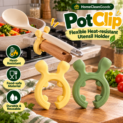 HomeCleanGoods™ PotClip Flexible Heat-resistant Utensil Holder