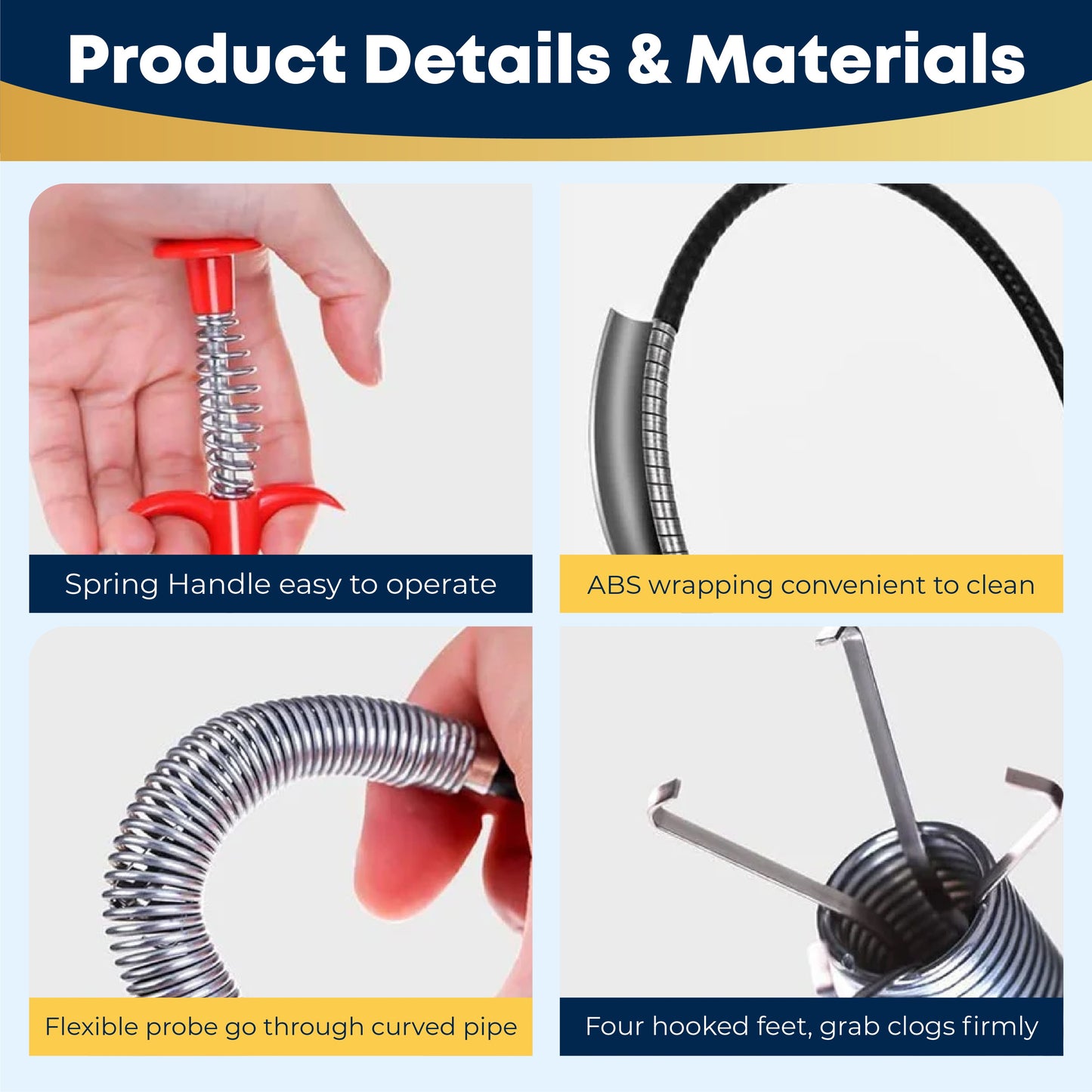 HomeCleanGoods™ ProGrab 4-Prong Drain Claw Tool