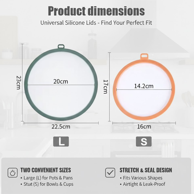 HomeCleanGoods™ PureSeal Fresh-Keeping Silicone Food Covers