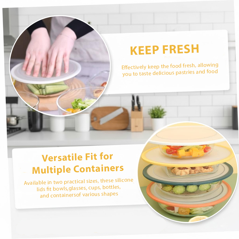 HomeCleanGoods™ PureSeal Fresh-Keeping Silicone Food Covers