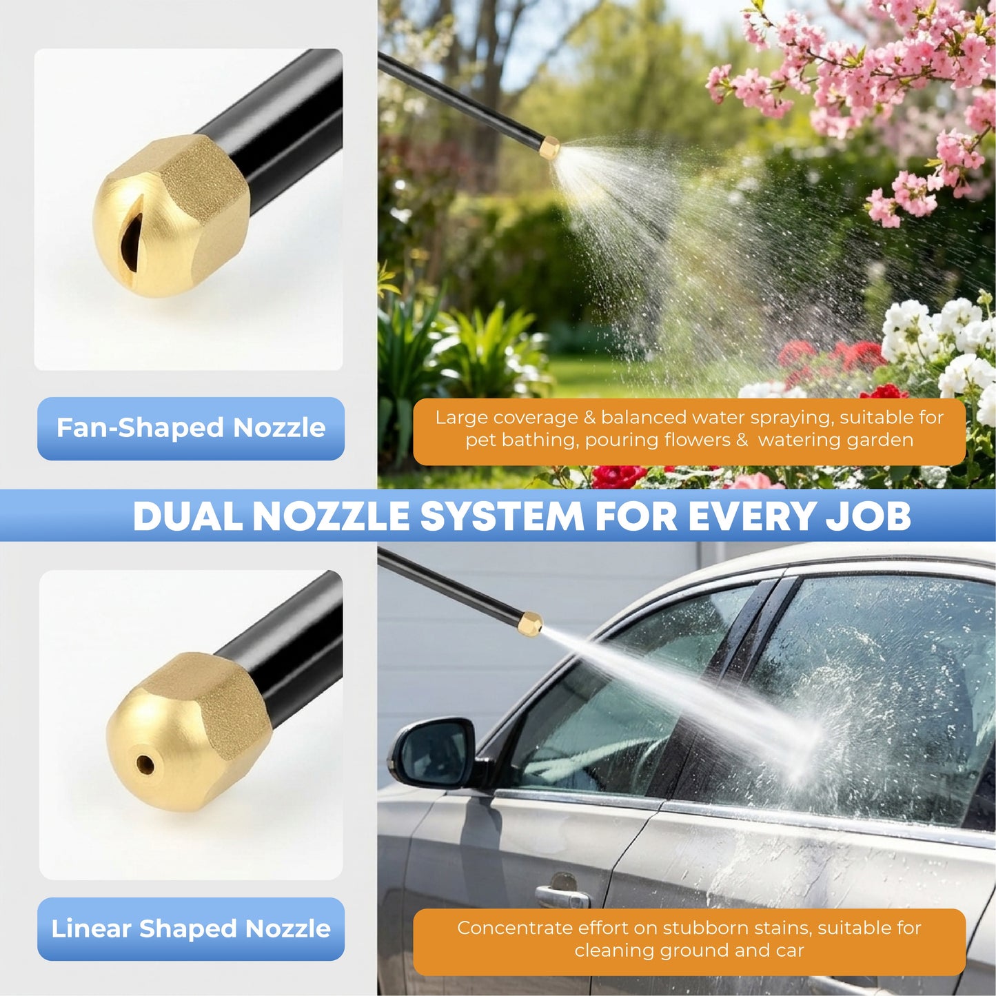 HomeCleanGoods™ QuickWash Heavy-Duty Pressure Wand