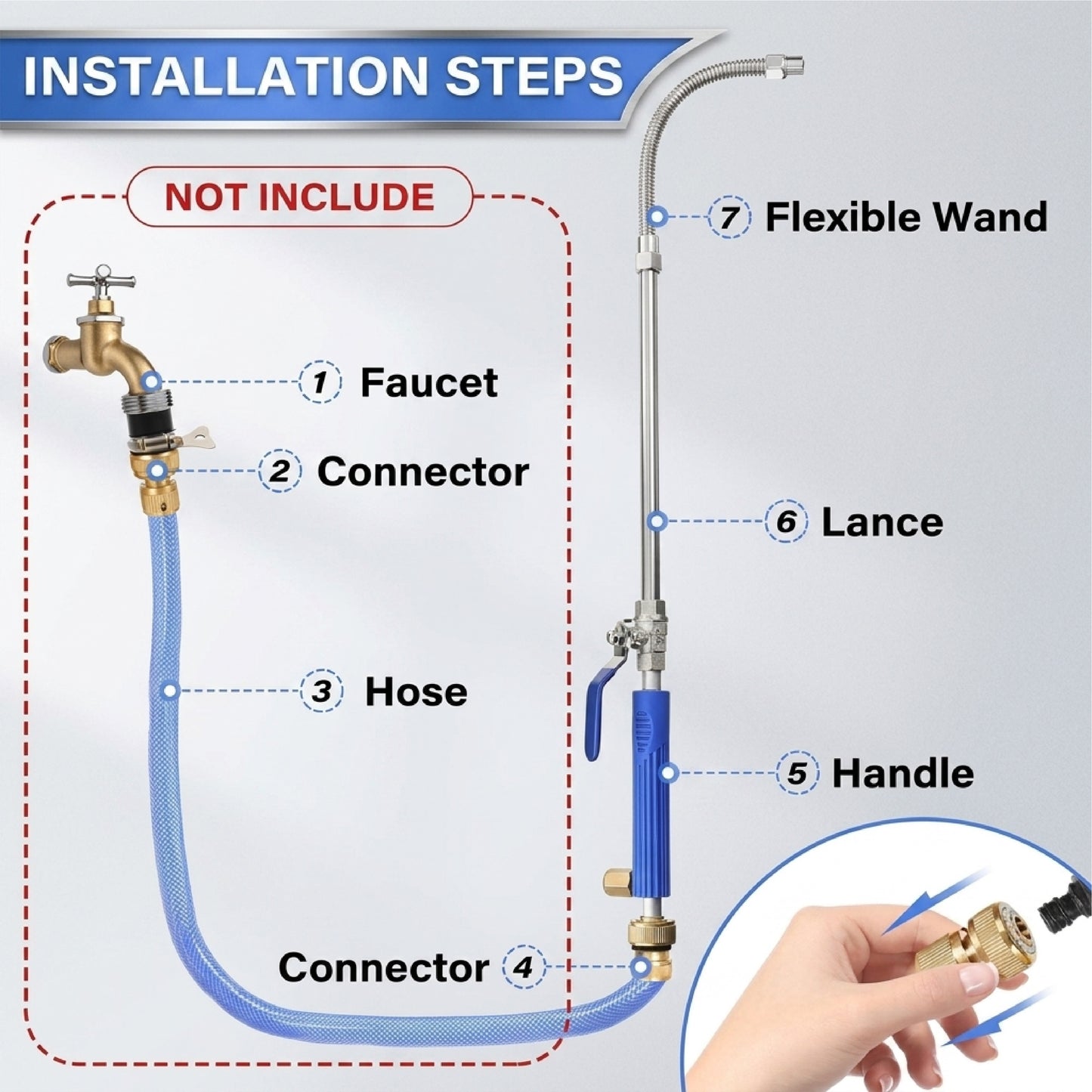 HomeCleanGoods™ QuickWash Heavy-Duty Pressure Wand