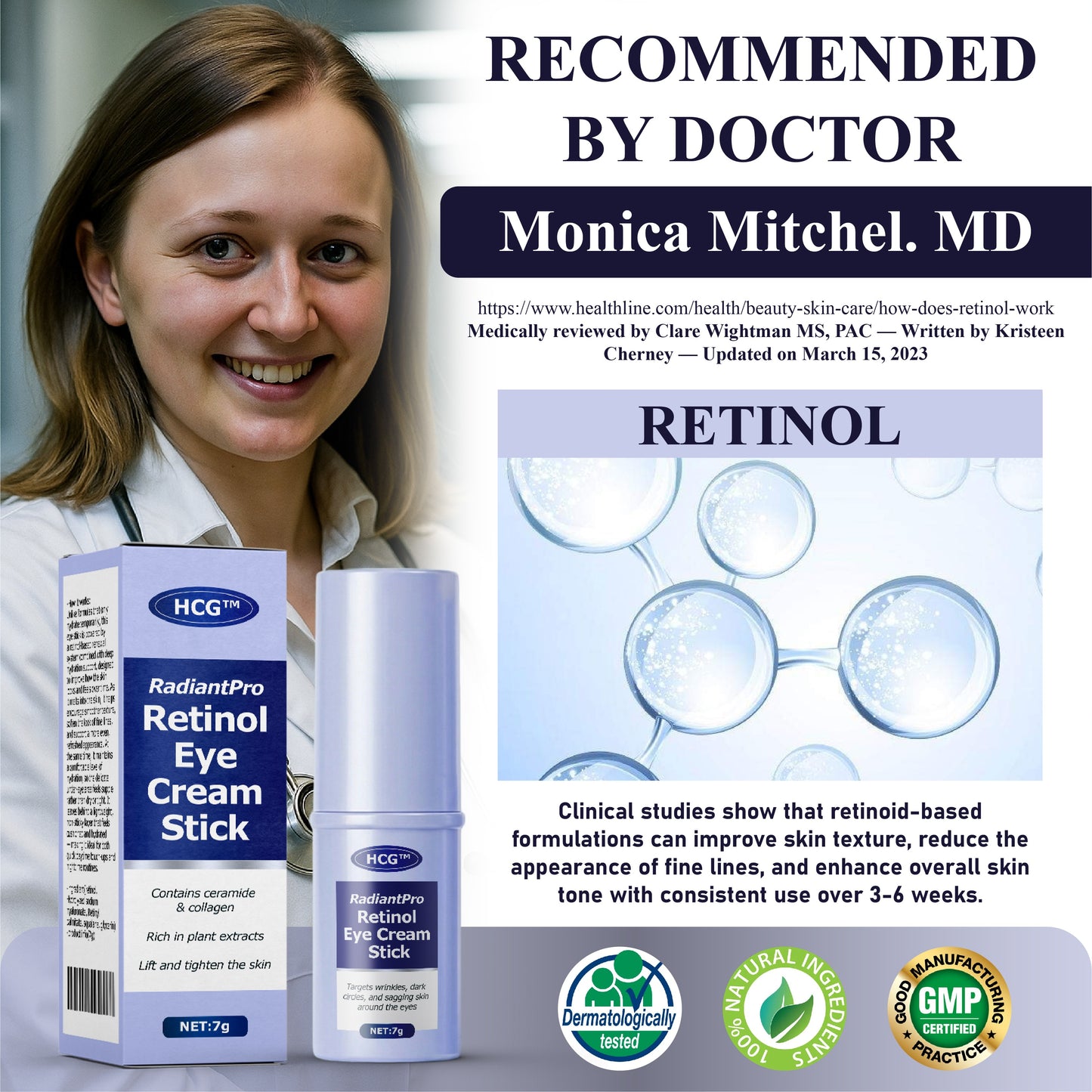 HomeCleanGoods™ RadiantPro Retinol Eye Cream Stick