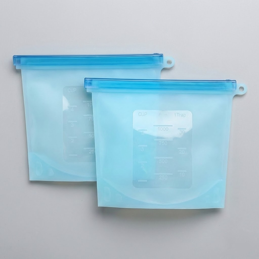 HomeCleanGoods™ SealFresh Reusable Silicone Zip Food Bags