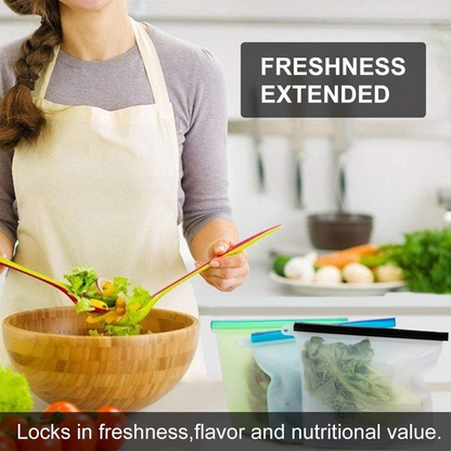 HomeCleanGoods™ SealFresh Reusable Silicone Zip Food Bags