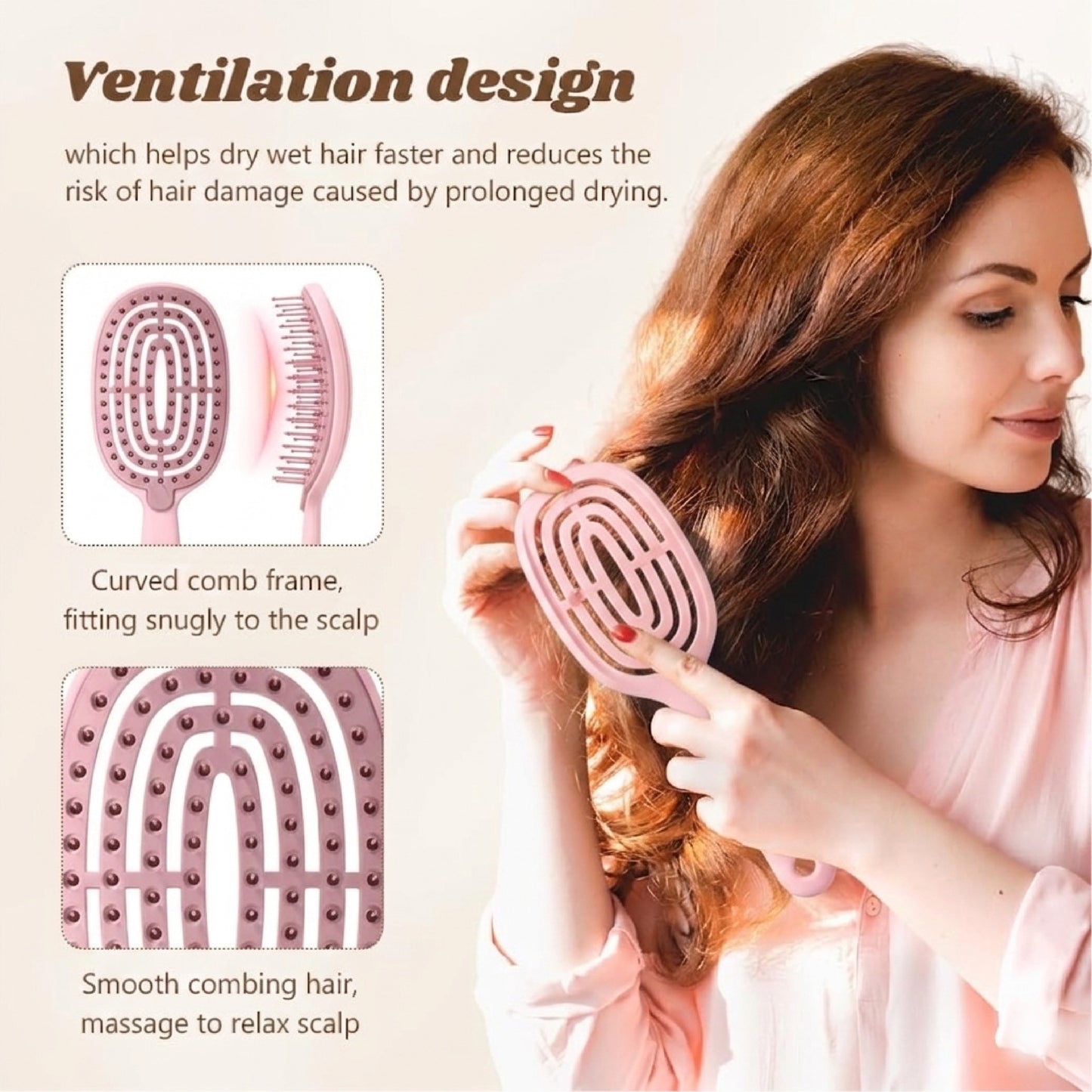 HomeCleanGoods™ SilkClean Detangle Quick-Dry Hair Brush