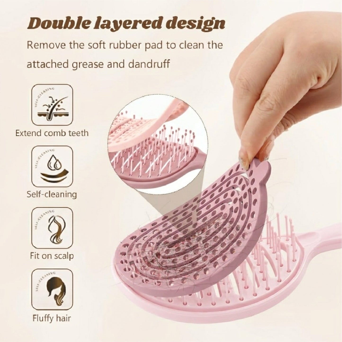 HomeCleanGoods™ SilkClean Detangle Quick-Dry Hair Brush