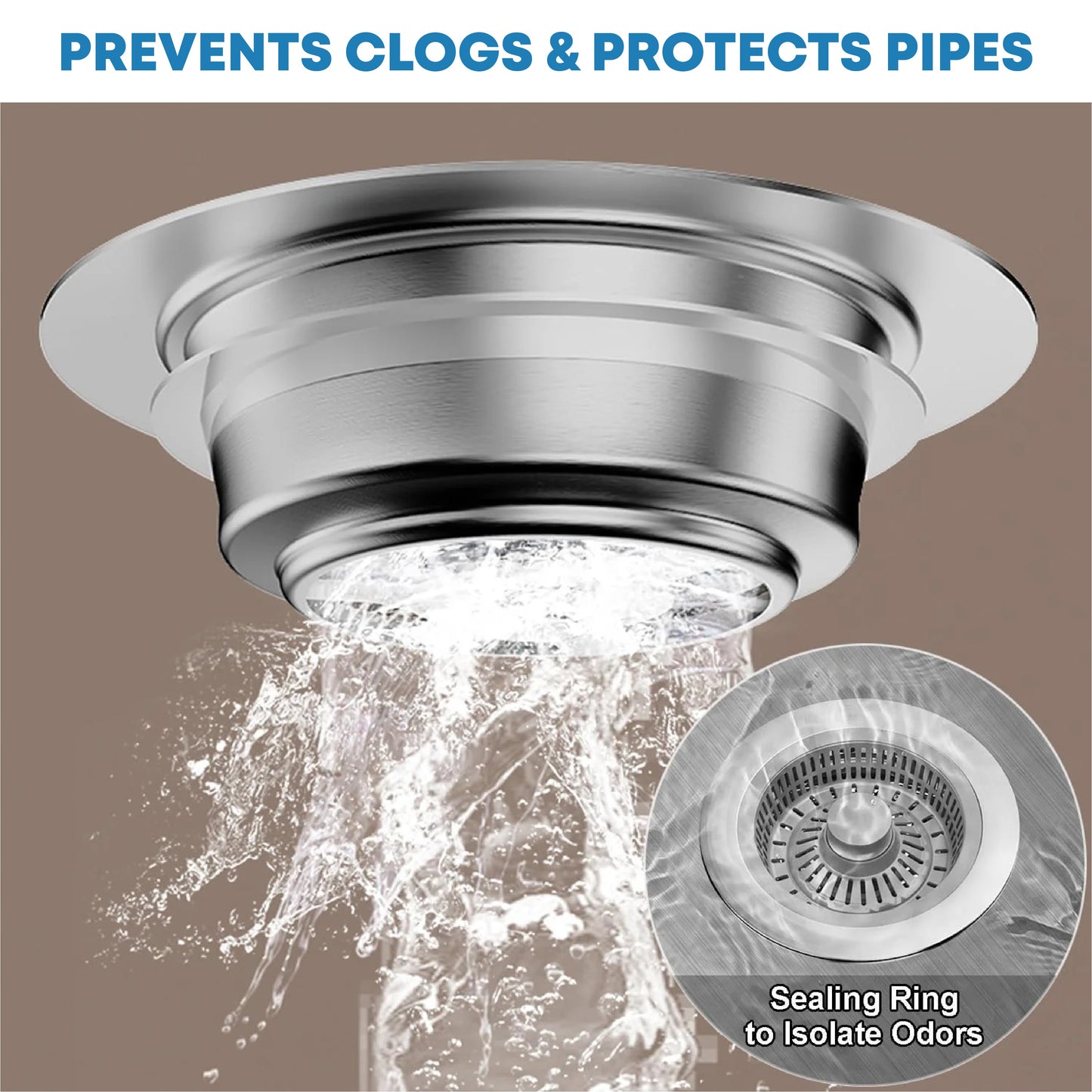 HomeCleanGoods™ SinkMate 3-in-1 Drain Stopper Filter Combo