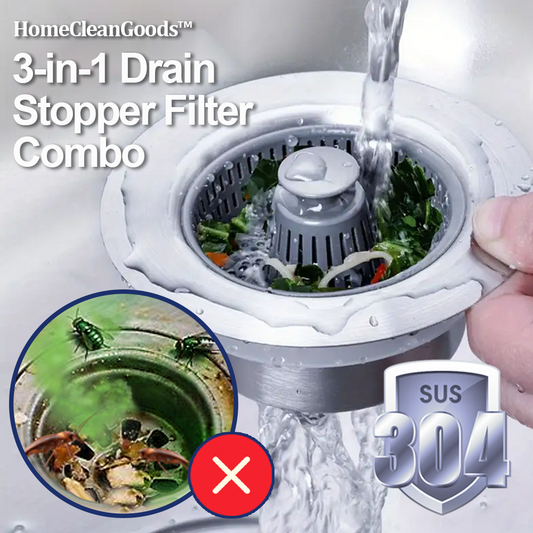 HomeCleanGoods™ SinkMate 3-in-1 Drain Stopper Filter Combo