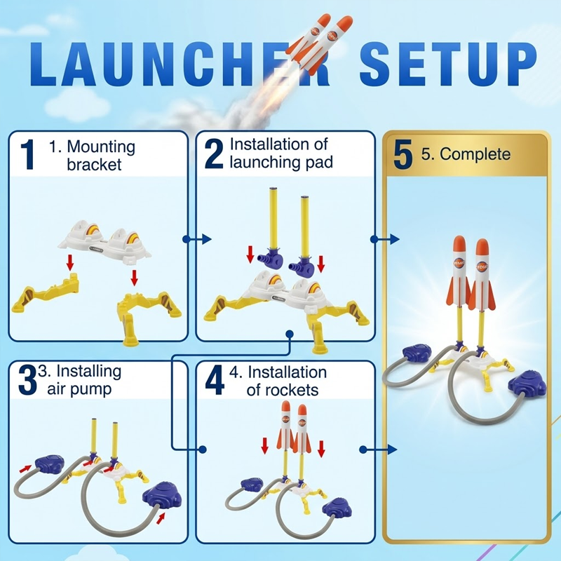 HomeCleanGoods™ SkyLaunch Kid Stomp Rocket Set