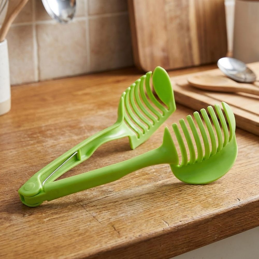 HomeCleanGoods™ SliceGrip 2-in-1 Food Slicer Tong