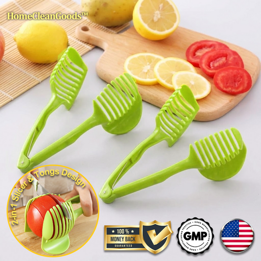 HomeCleanGoods™ SliceGrip 2-in-1 Food Slicer Tong