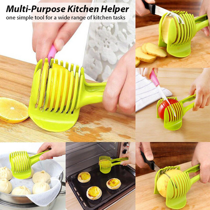 HomeCleanGoods™ SliceGrip 2-in-1 Food Slicer Tong