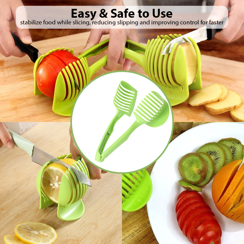 HomeCleanGoods™ SliceGrip 2-in-1 Food Slicer Tong