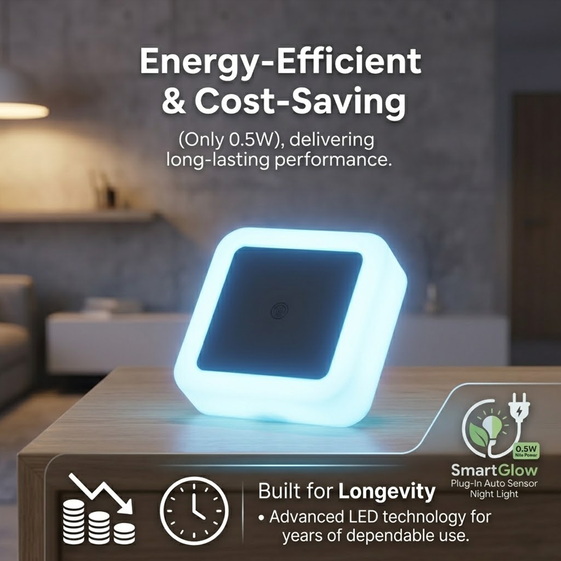 HomeCleanGoods™ SmartGlow Plug-In Auto Sensor Night Light