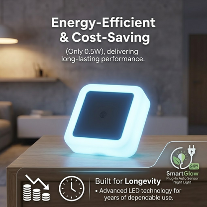 HomeCleanGoods™ SmartGlow Plug-In Auto Sensor Night Light