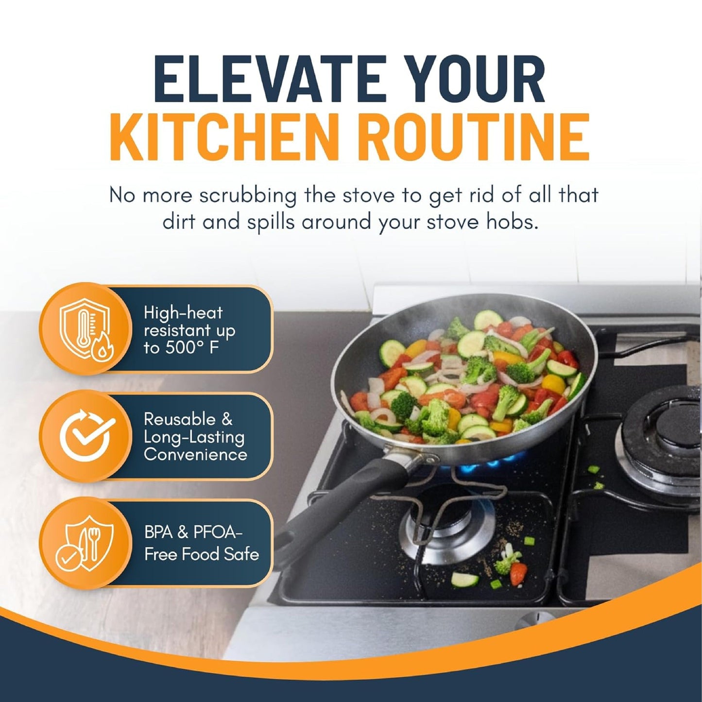 HomeCleanGoods™ SpillShield Non-Stick Stove Burner Covers