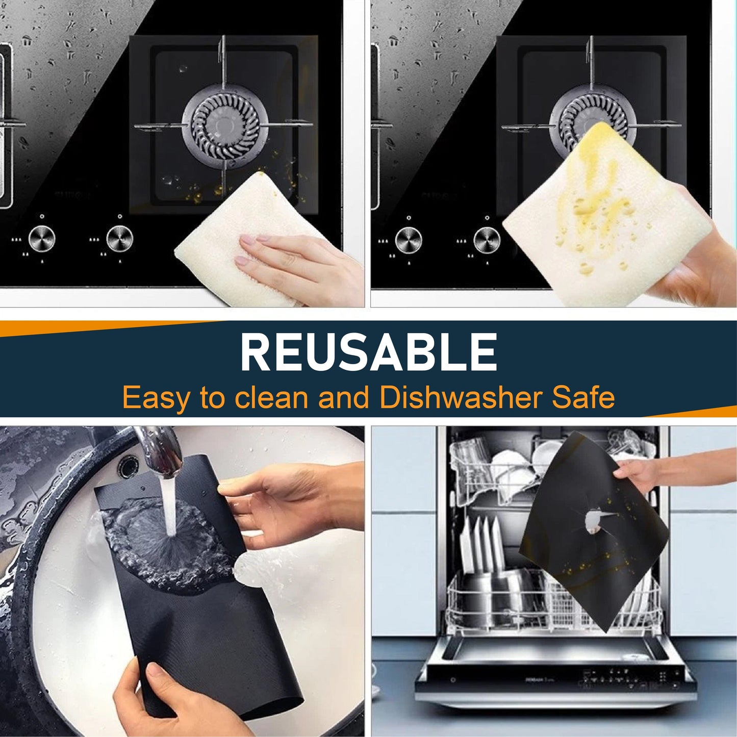 HomeCleanGoods™ SpillShield Non-Stick Stove Burner Covers