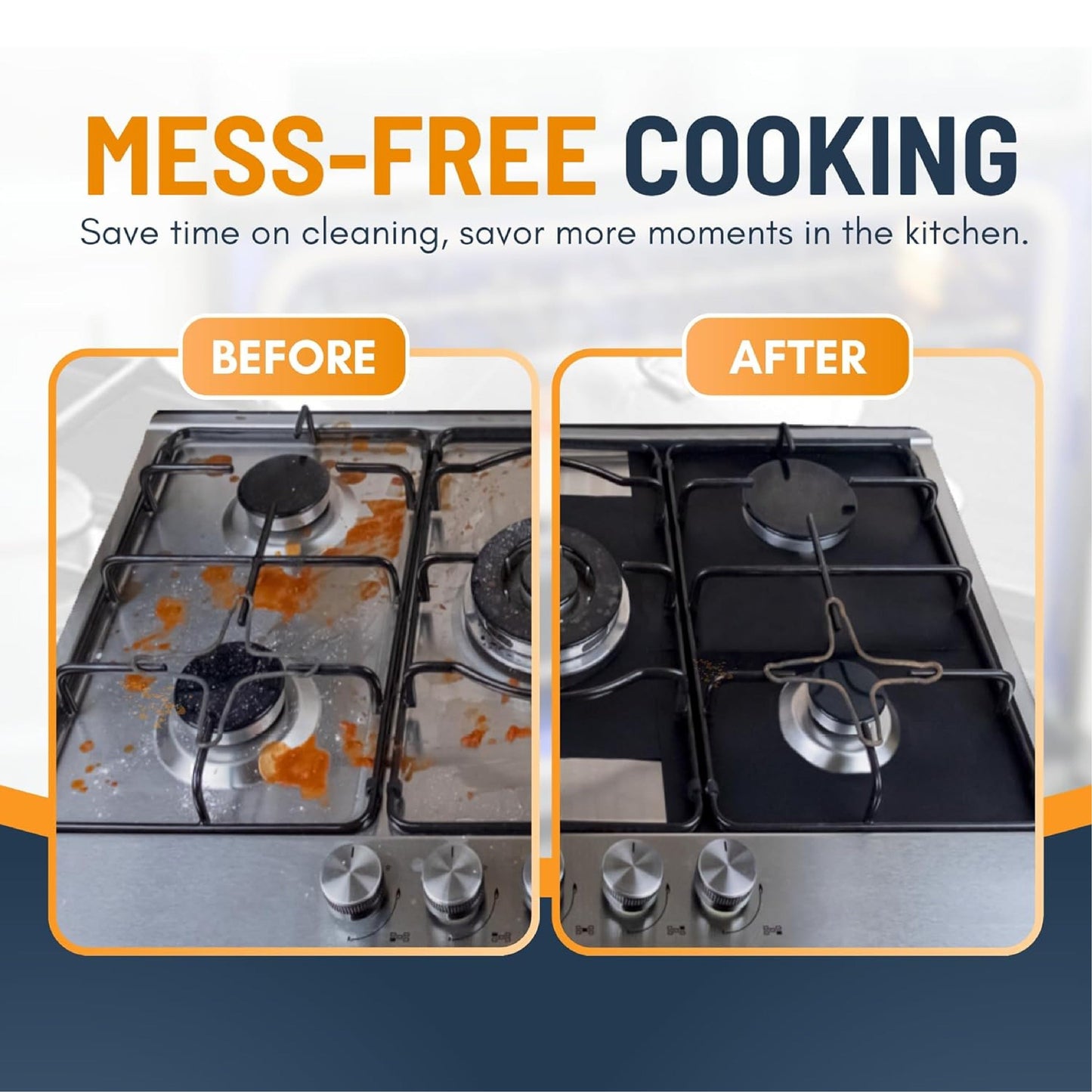 HomeCleanGoods™ SpillShield Non-Stick Stove Burner Covers