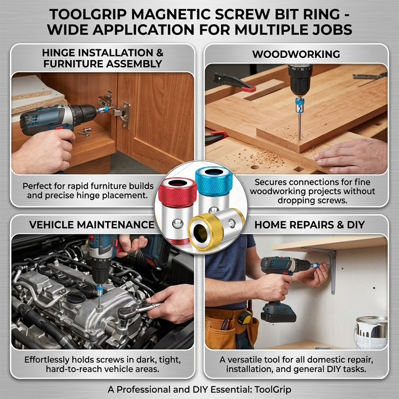 HomeCleanGoods™ ToolGrip Magnetic Screw Bit Ring