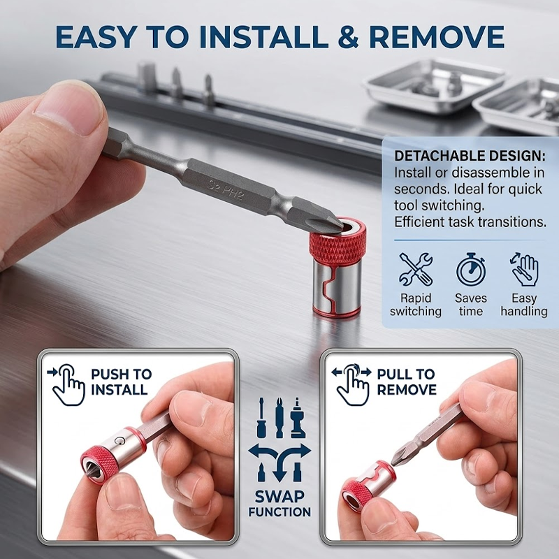 HomeCleanGoods™ ToolGrip Magnetic Screw Bit Ring