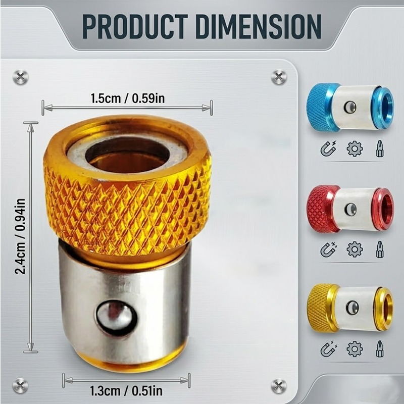 HomeCleanGoods™ ToolGrip Magnetic Screw Bit Ring