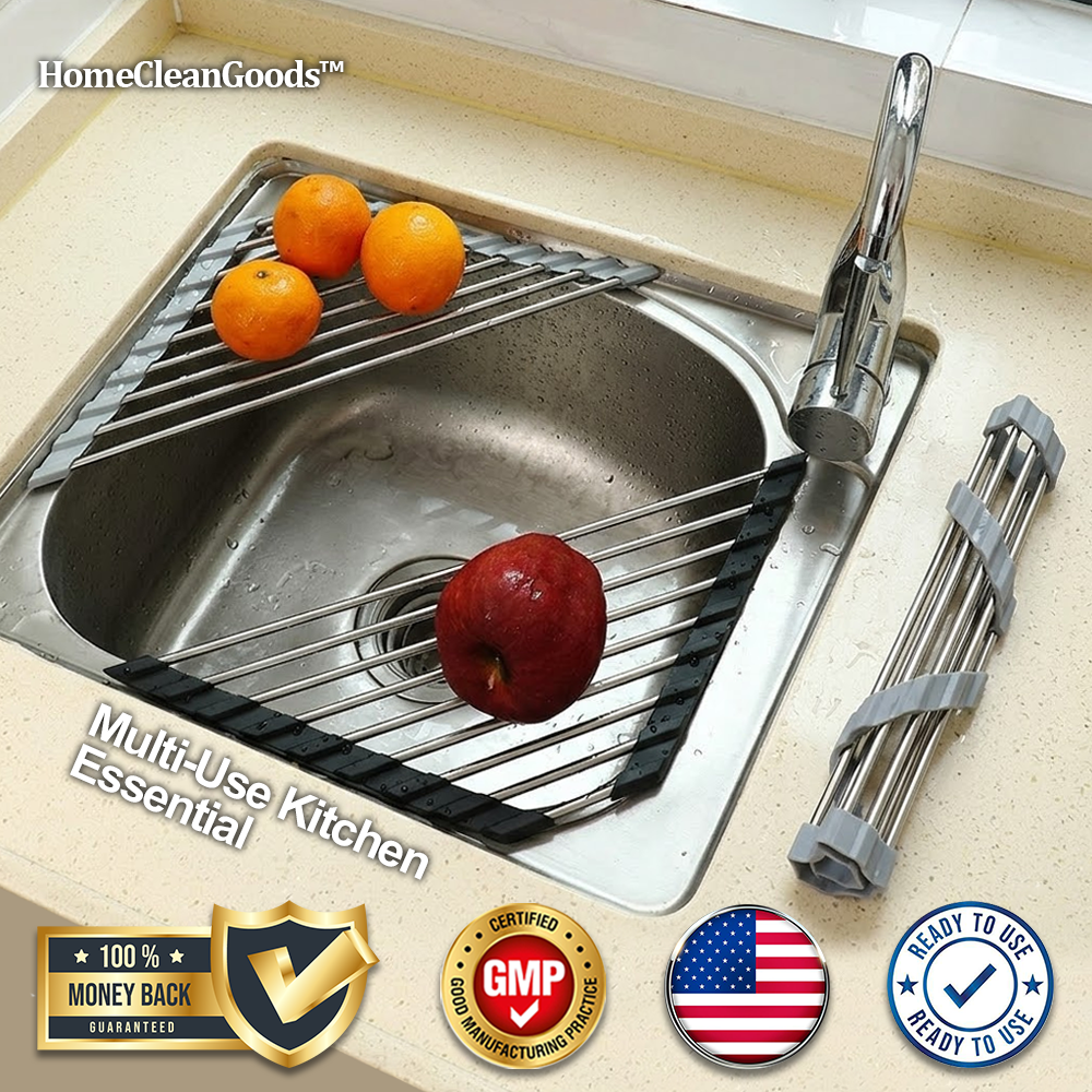 HomeCleanGoods™ TriCorner Foldable Sink Drying Rack