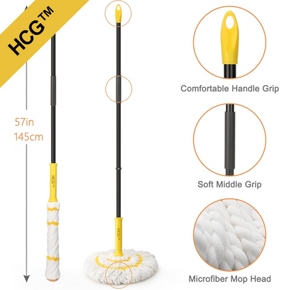 HomeCleanGoods™ Twist Clean Microfiber Floor Mop